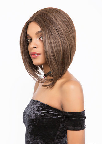 CARRIE | Swiss Lace Frotnal Heat Resistant Synthetic Hair 12 Inch Straight Mid-lenght Wig