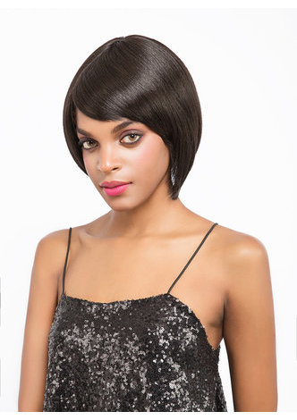 La machine synthétique de cheveux a fait la perruque droite de cheveux résistante à la chaleur de fibre de perruque pour les femmes courtes 7 pouces V04