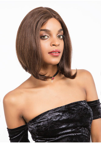 Perruque Frotnal de cheveux humains de Remy de perruque droite mi-longueur de cheveux humains 12 pouces 043G