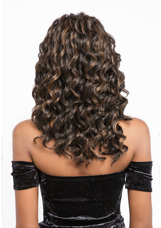 Perruque de cheveux résistant à la chaleur de perruque ondulée de Frotnal synthétique de dentelle pour des femmes de taille moyenne 14 pouces R14