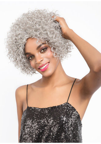 Perruque ondulée de cheveux de fibre résistante à la chaleur de perruque ondulée faite par machine de cheveux pour des femmes courtes 9 pouces V09A