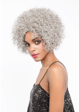 Perruque ondulée de cheveux de fibre résistante à la chaleur de perruque ondulée faite par machine de cheveux pour des femmes courtes 9 pouces V09A