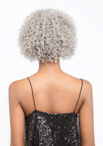 Perruque ondulée de cheveux de fibre résistante à la chaleur de perruque ondulée faite par machine de cheveux pour des femmes courtes 9 pouces V09A
