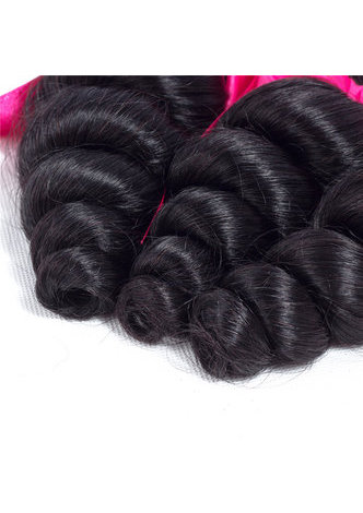  7A Grade Indian Virgin Human Hair Loose Wave 4*4 Closure with 3 Loose wave hair bundles