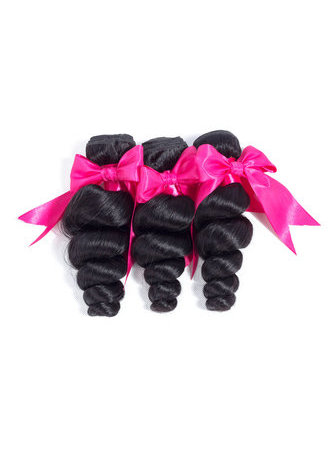 7A Grade Indien Vergin Cheveux Humains Vague Lâche 4 * 4 Fermeture avec 3 faisceaux de cheveux d'onde lâche