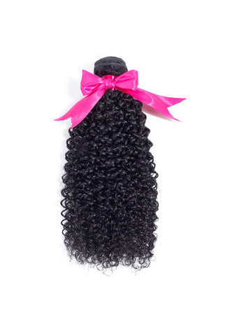 7A Grade Malaisien Vergin Cheveux Humains Crépus Bouclés 4 * 4 Fermeture avec 3 faisceaux de cheveux bouclés Kinky