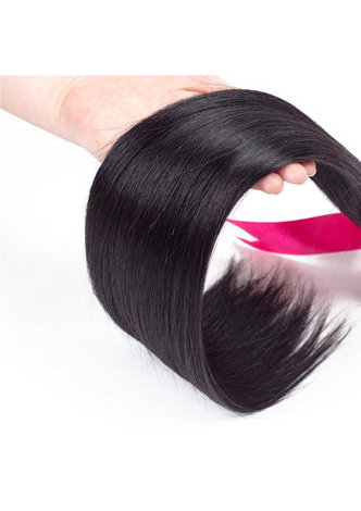  7A Grade Peruvian Virgin Human Hair Straight 360 Closure with 3 bundles 1b