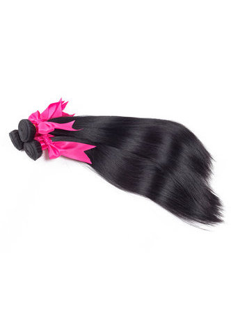 7A Grade Peruvian Virgin Human Hair Straight 4*4 Closure with 3 bundles 1b