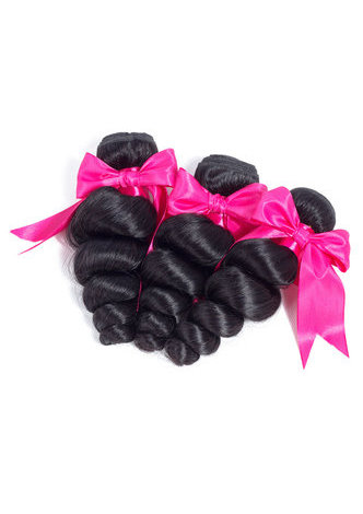 7A Grade malaisienne Vergin cheveux humains lâche vague 4 * 4 fermeture avec 3 faisceaux de cheveux de vague lâche