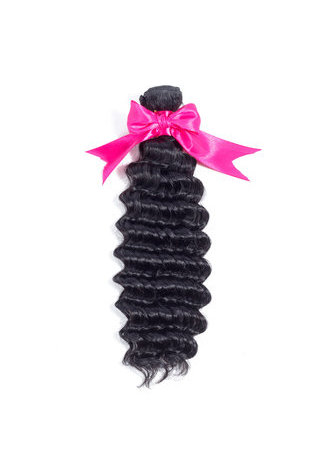 Tissage bouclé profond indien de cheveux de Vierge de la catégorie 7A 100g 1pc 8 ~ 30 pouces