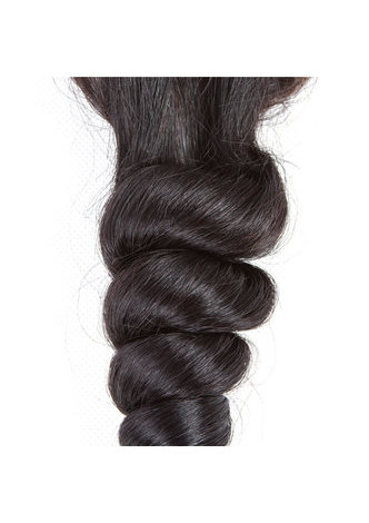  7A Grade Indian Virgin Human Hair Loose Wave 4*4 Closure with 3 Loose wave hair bundles