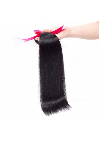  7A Grade Indian Virgin Human Hair Straight 4*4 Closure with 3 straight hair bundles 1b