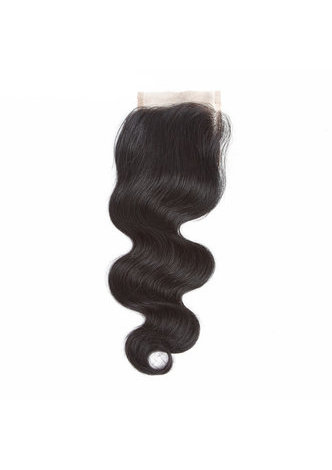 7A Grade Indien Vergin Cheveux Humains Vague de Corps 4 * 4 Fermeture