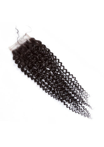  7A Grade Malaysian Vergin Cheveux Humains Crépus Bouclés 4 * 4 Fermeture