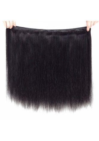  7A Grade Malaysian Virgin Human Hair Straight 360 Closure with 3 straight hair bundles 1b