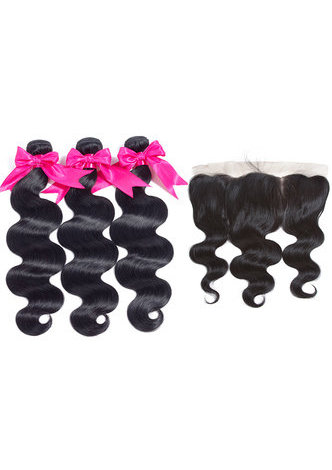  7A Grade Peruvian Virgin Human Hair Body Wave 13*4 Closure 