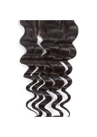  7A Grade Peruvian Virgin Human Hair Deep Wave 4*4 Closure
