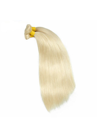 7A Grade Peruvian Virgin Human Hair Pre-Colored 613 Blonde Weave Weft Straight 10~22 Inch 100g/pc