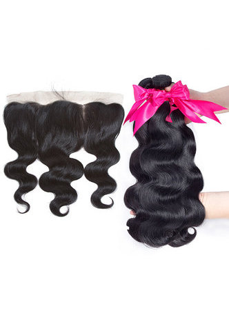 7A Grade malaisienne Vergin Cheveux humains Vague de Corps 13 * 4 Fermeture