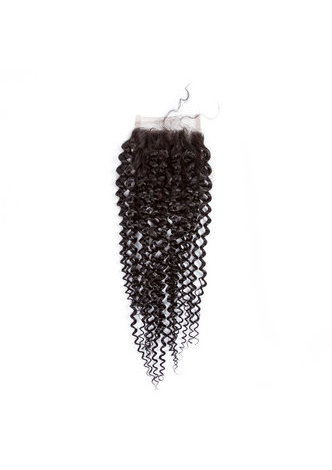 8A Grade Brésilien Vergin Remy Cheveux Humains Crépus Bouclés 4 * 4 Fermeture avec 3 faisceaux de cheveux bouclés Kinky