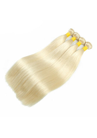 8A Grade Brésilien Vergin Remy Cheveux Humains Pré-Colore 613 Blond Weave Trame Droite 10 ~ 22 Pouces 100g / pc