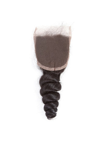8A Grade Brésilien Vergin Remy Cheveux Humains Vague Lâche 4 * 4 Fermeture avec 3 faisceaux de cheveux en Vague Lâche