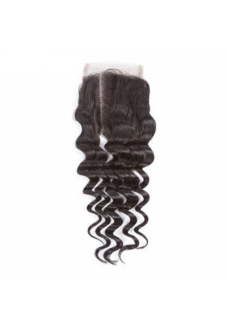  8A Grade Brazilian Virgin Remy Human Hair Deep Wave 4*4 Closure with 3 Deep Wave hair bundles