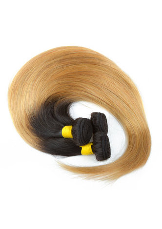 Cheveux Ombre Pré-Coloré Peruvian Non-Remy cheveux raides faisceaux Wave T1B Cheveux Jaunes Weave Extension de Cheveux Humains 12-24 Pouces