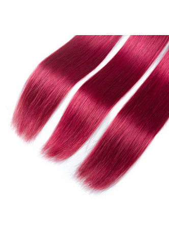  Hair Pre-Colored Ombre Brazilian Straight hair bundles Wave #1B Red Hair Weave Human Hair Extension 12-24 Inch