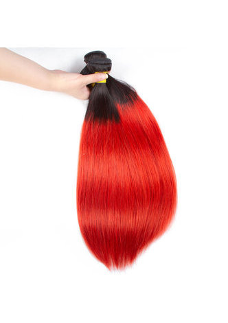 Hair Pre-Colored Ombre Malaysian Non-Remy Straight hair bundles Wave T1B Red Hair Weave Human Hair Extension 12-24 Inch