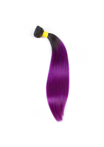 Hair Pre-Colored Ombre Peruvian Non-Remy Straight hair bundles Wave #1B Purple Hair Weave Human Hair Extension 12-24 Inch