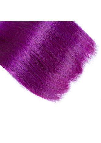 Hair Pre-Colored Ombre Peruvian Non-Remy Straight hair bundles Wave #1B Purple Hair Weave Human Hair Extension 12-24 Inch