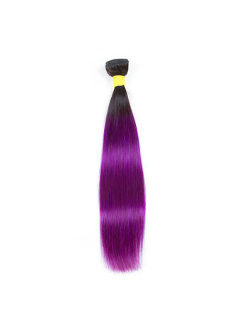 Hair Pre-Colored Ombre Peruvian Non-Remy Straight hair bundles Wave #1B Purple Hair Weave Human Hair Extension 12-24 Inch