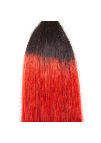  Hair Pre-Colored Ombre Peruvian Non-Remy Straight hair bundles Wave T1B Red Hair Weave Human Hair Extension 12-24 Inch