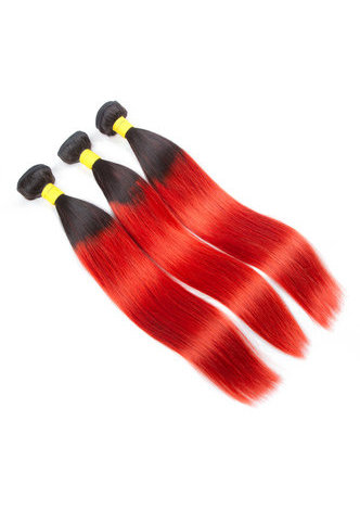 cheveux pré-colorés Ombre Brésiliens cheveux raides bundles vague T1B Cheveux rouges Weave Extension de cheveux humains 12-24 pouces