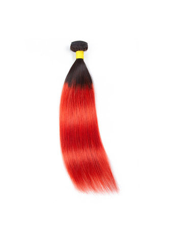 cheveux pré-colorés Ombre Brésiliens cheveux raides bundles vague T1B Cheveux rouges Weave Extension de cheveux humains 12-24 pouces