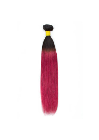 cheveux pré-colorés Ombre indien cheveux raides bundles vague # 1 b cheveux rouges Weave extension de cheveux humains 12-24 pouces