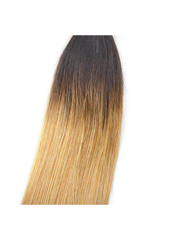 cheveux pré-colorés Ombre indien cheveux raides bundles vague T1B cheveux jaunes pâles Weave Extension de cheveux humains 12-24 pouces
