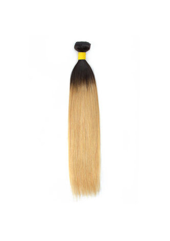 cheveux pré-colorés Ombre indien cheveux raides bundles vague T1B cheveux jaunes pâles Weave Extension de cheveux humains 12-24 pouces