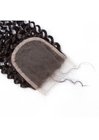 HairYouGo 7A Grade Indian Virgin Human Hair Kinky Curly 4*4 Closure with 3 Kinky Curly hair bundles
