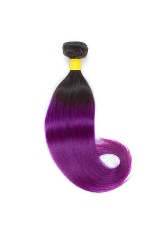 HairYouGo Hair Pre-Colored Ombre Brazilian Straight hair bundles Wave #1B Purple Hair Weave Human Hair Extension 12-24 Inch