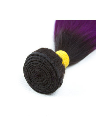 HairYouGo Hair Pre-Colored Ombre Brazilian Straight hair bundles Wave #1B Purple Hair Weave Human Hair Extension 12-24 Inch