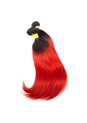 HairYouGo Hair Pre-Colored Ombre Brazilian Straight hair bundles Wave T1B Red Hair Weave Human Hair Extension 12-24 Inch