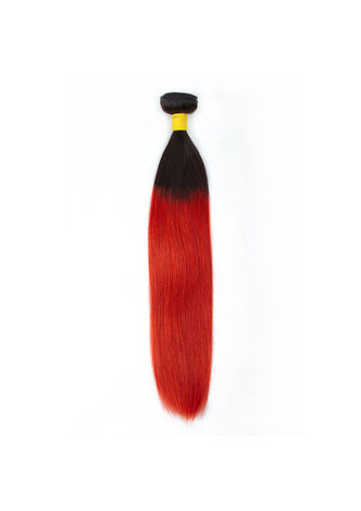 HairYouGo Hair Pre-Colored Ombre Indian Straight hair bundles Wave T1B Red Hair Weave Human Hair Extension 12-24 Inch