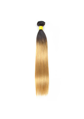 HairYouGo Hair Pre-Colored Ombre Malaysian Non-Remy Straight hair bundles Wave T1B Pale Yellow Hair Weave Human Hair Extension 12-24 Inch