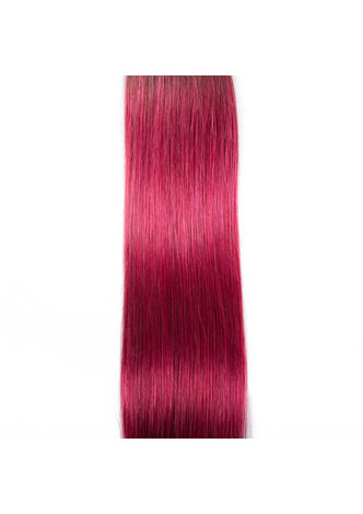 HairYouGo Hair Pre-Colored Ombre Peruvian Non-Remy Straight hair bundles Wave #1B Red Hair Weave Human Hair Extension 12-24 Inch