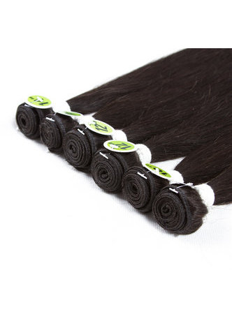 7A Grade Indian Virgin Human Hair Straight 6 Bundles with Closure #1B Nature Color 100g/pc