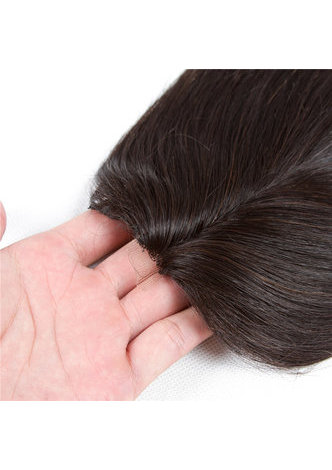 7A Grade Indien Vergin Cheveux Humains Droite 6 Bundles avec Fermeture # 1B Nature Couleur 100g / pc