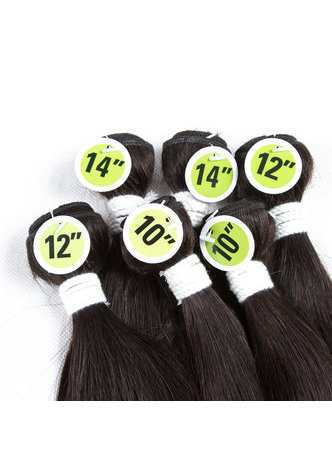 7A Grade malaisienne Vergin cheveux droits 6 Bundles avec fermeture # 1B Nature Couleur 100g / pc