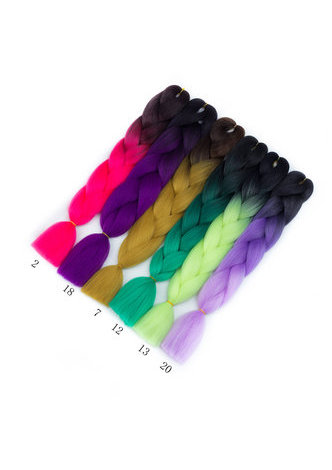 Ombre Haute Température Fibres À Tresser Synthétique Crochet Jumbo Tresses 24 polegada 100 g Arc-En-Ombre Tone Couleur Tressage Cheveux